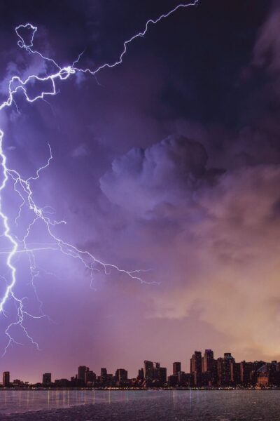 lightning and gray clouds